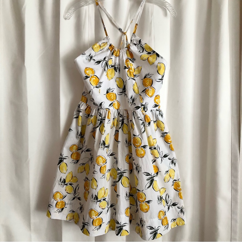 Free Assembly lemon print halter fit and flare cotton dress size S NWT - Picture 2 of 12